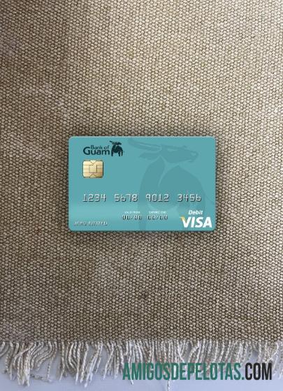 Cartão de débito Visa do Banco das Ilhas Marshall de Guam Photolook Front exemplo real